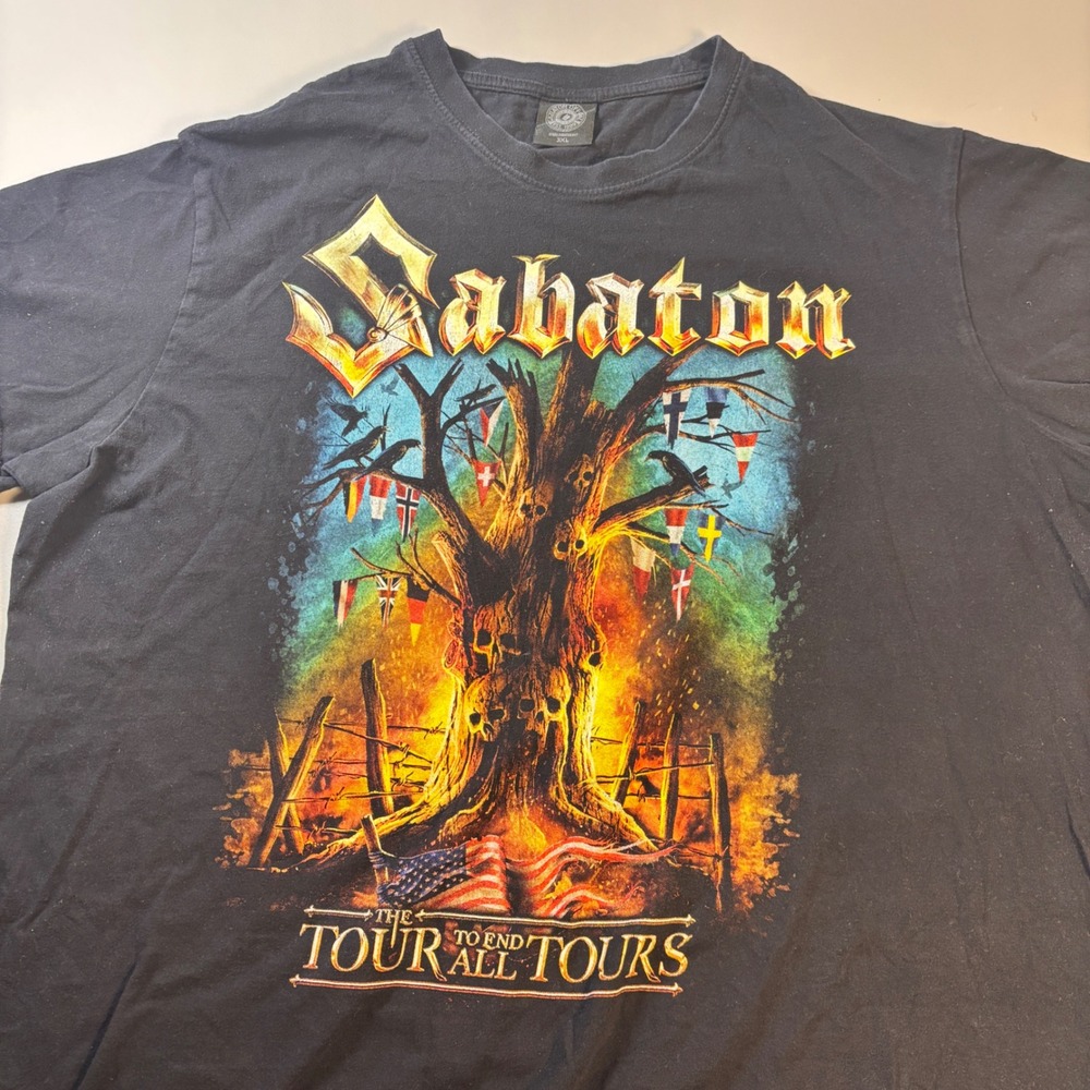 Sabaton The Tour To End All Tours 2024 Graphic T Shirt 3XL Black Band Tee‎